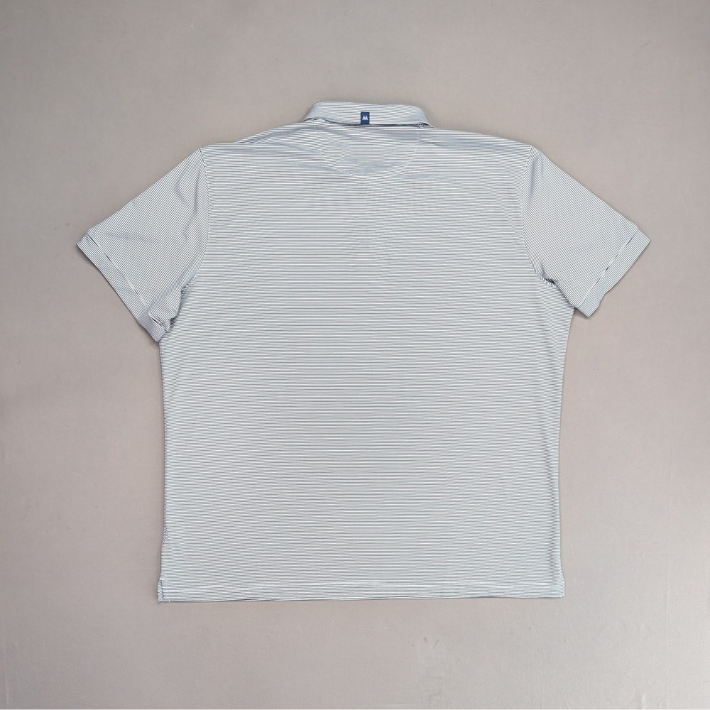 Mizzen + Main XL Classic Fit Blue White Stripe Performance Polo Golf Stretch - Picture 3 of 11